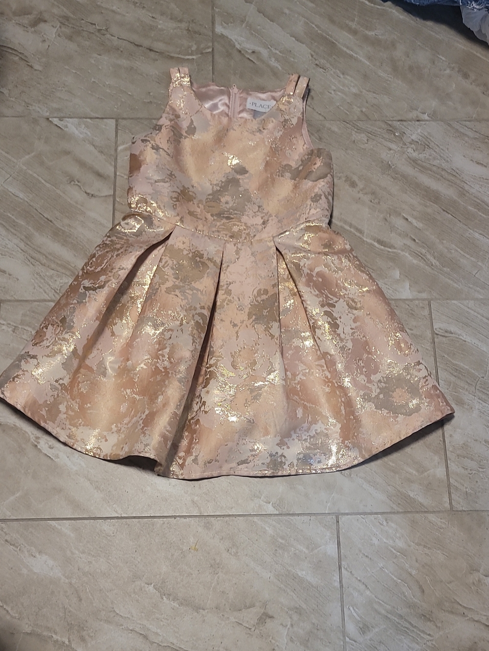 The Children's Place Pink and Gold Floral Party Dress